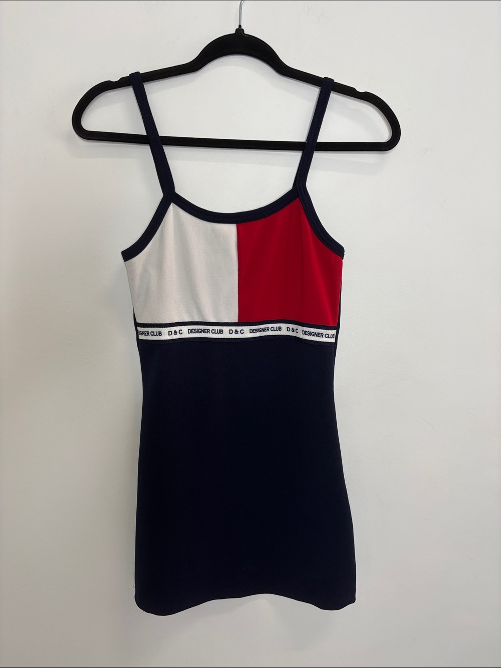 Colorblock Navy Red White Mini Dress